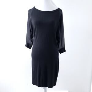 The Limited Black Knit Dress Sheer Sleeves Size XS XSmall  Girls Night Cocktail